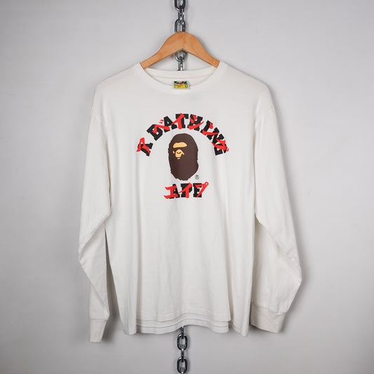 Bape Japan Collegiate LS Tee - Size L