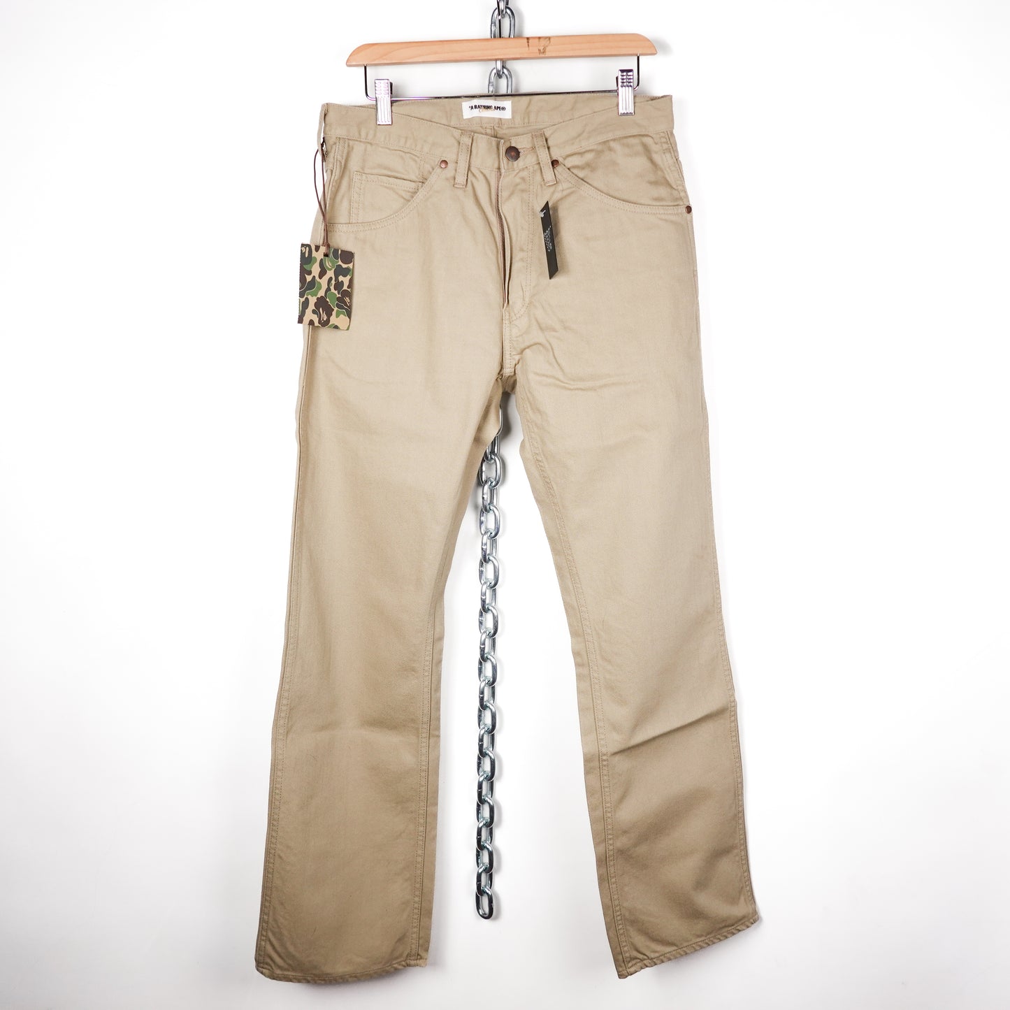 Bape Rope Logo Tan Denim - Size 30