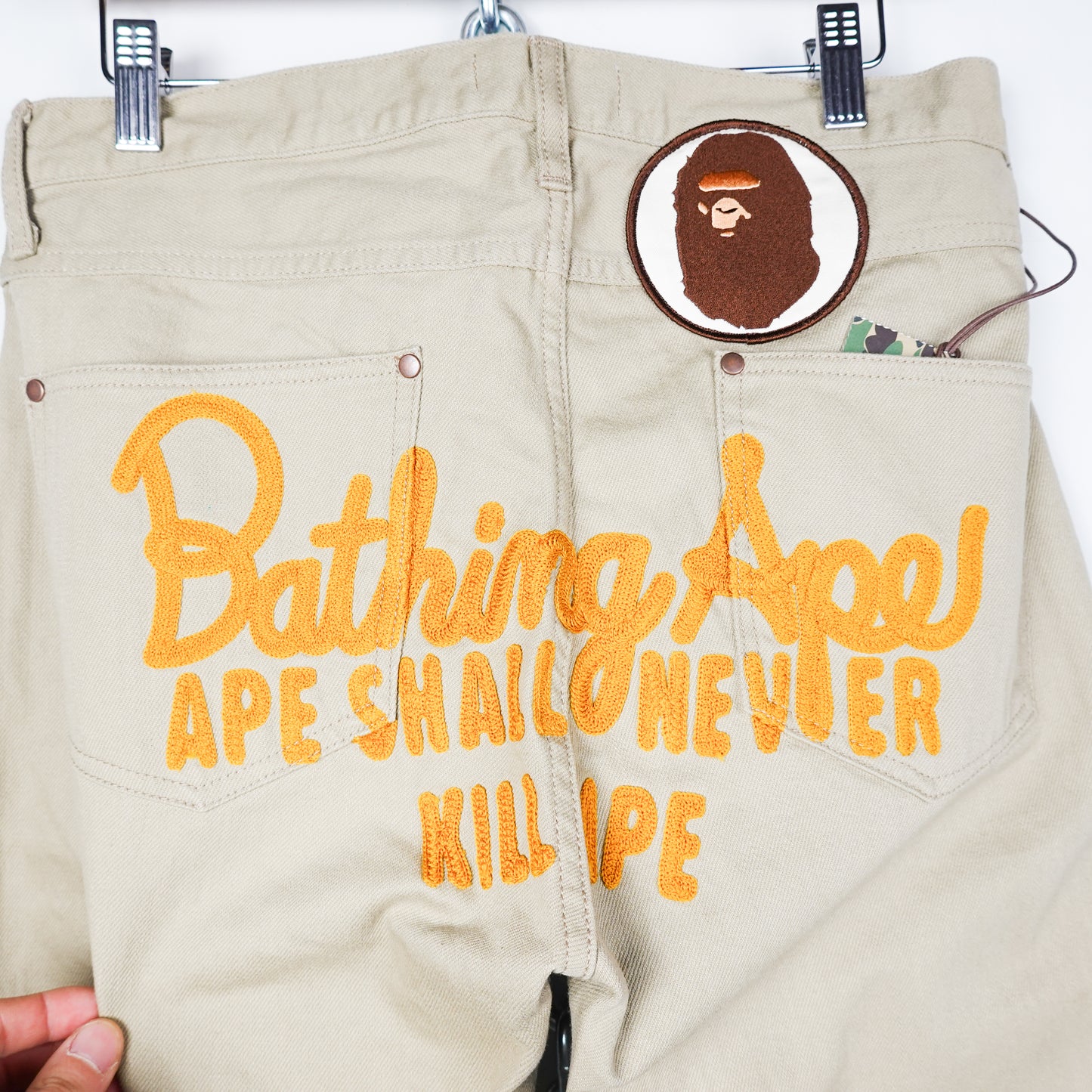 Bape Rope Logo Tan Denim - Size 30