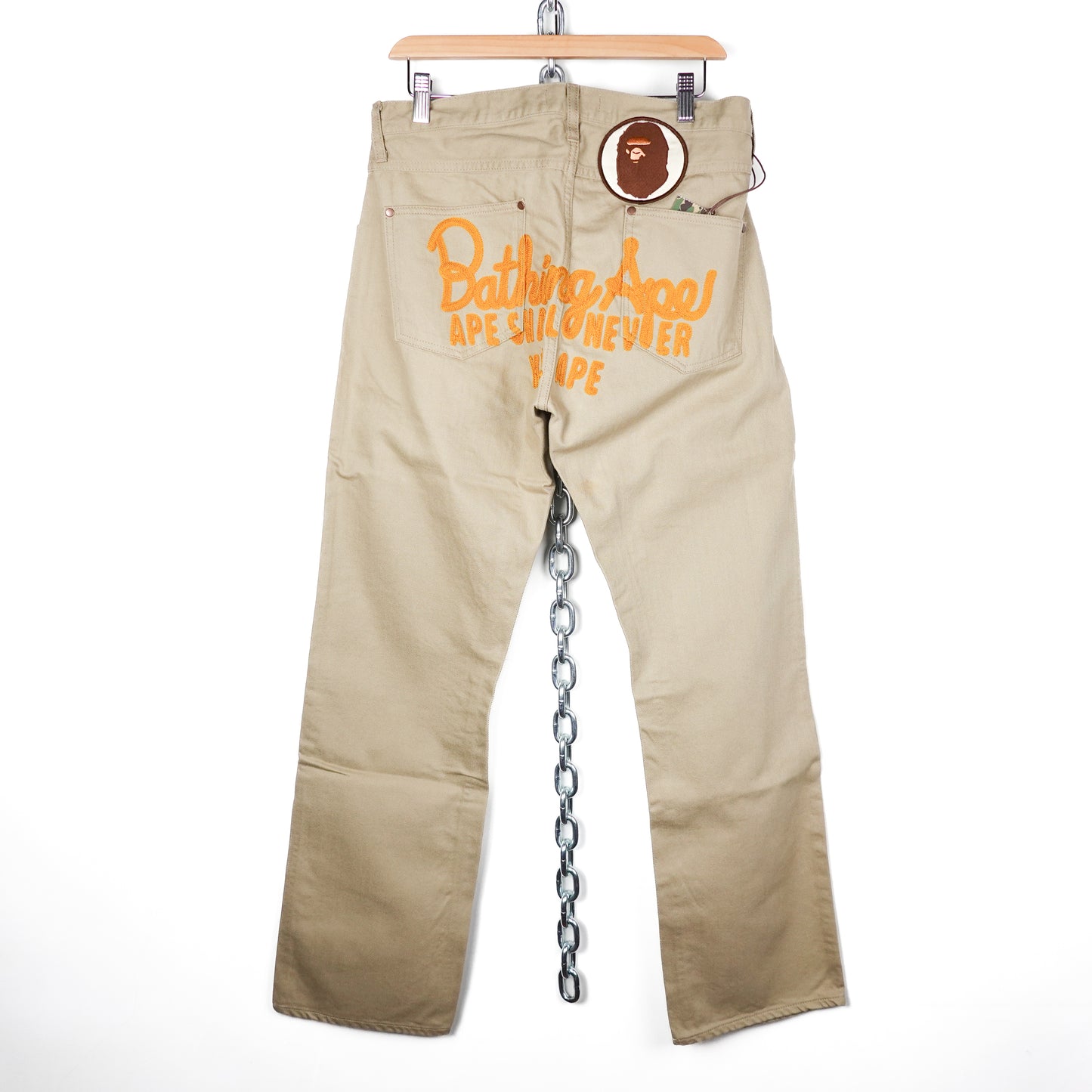 Bape Rope Logo Tan Denim - Size 30