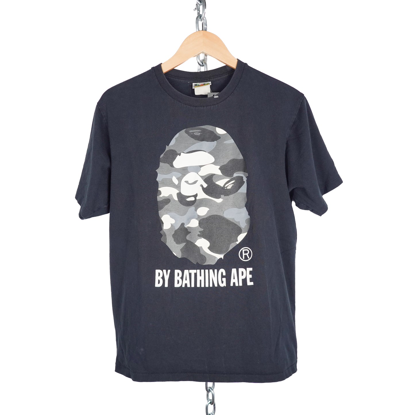 Bape Grey Camo Head Tee - Size L