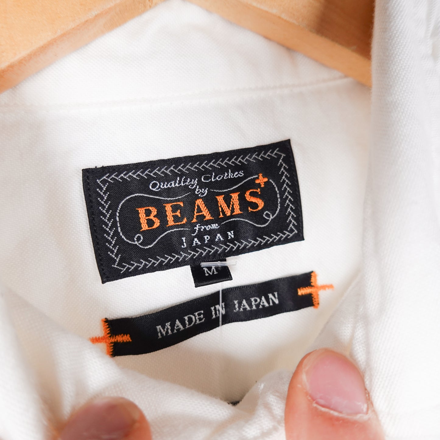 Beams+ White Button Up Shirt - Size M