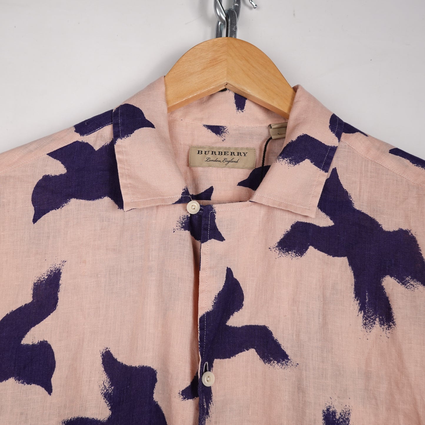 Burberry Abstract Bird S/S Button Up - Size L