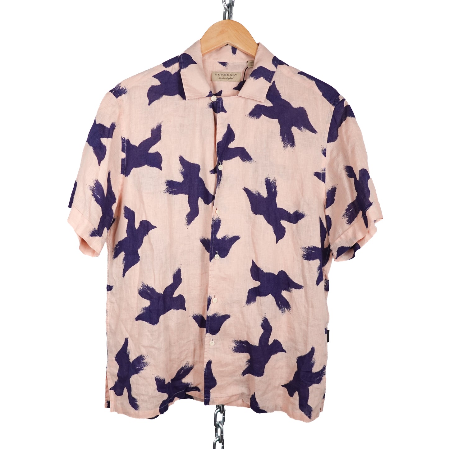 Burberry Abstract Bird S/S Button Up - Size L