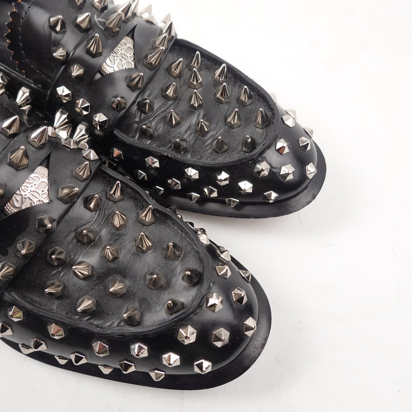 Alexander MCQueen Leather Studded Dress Loafers - Size 42