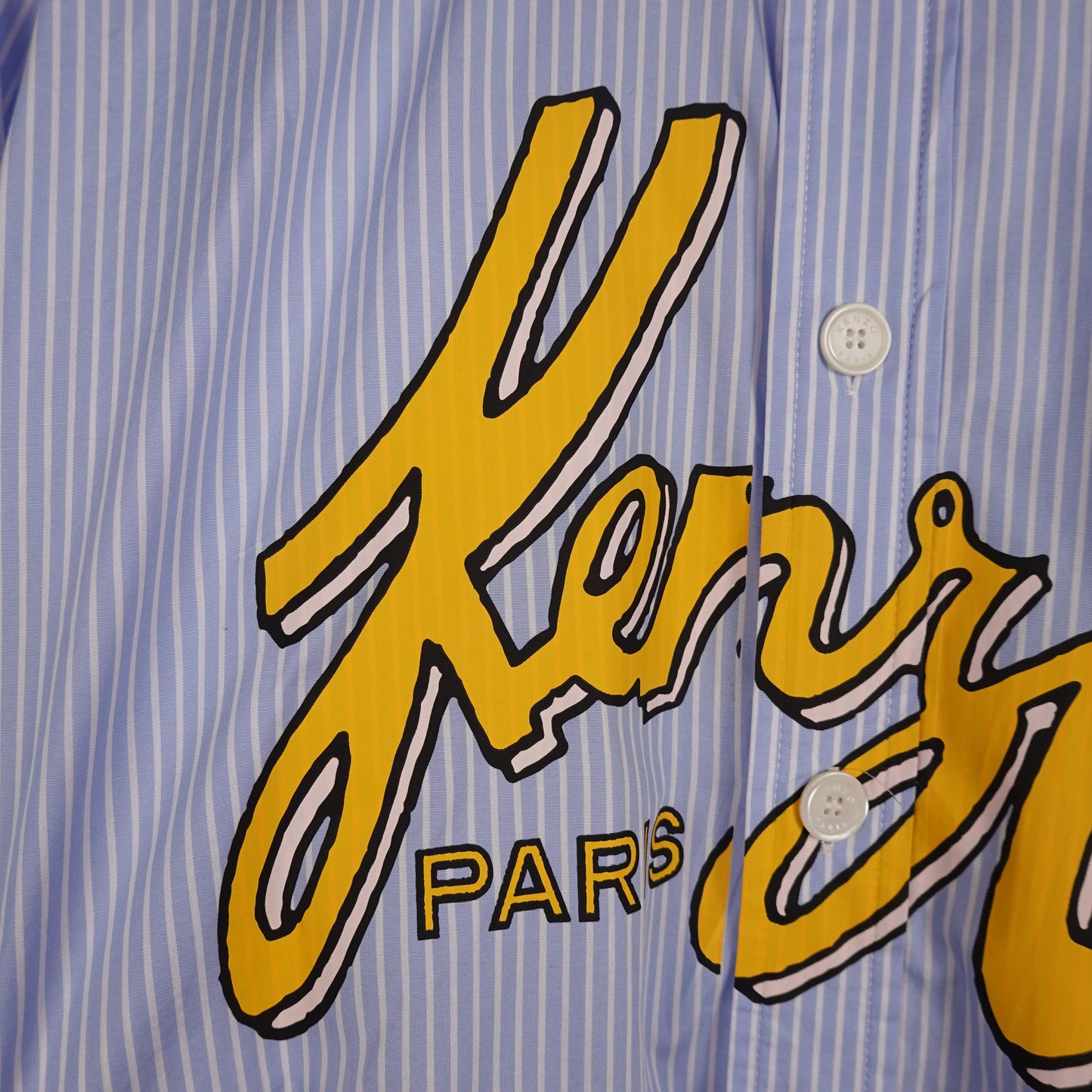 Kenzo Paris Striped Button Up Shirt - Size XL