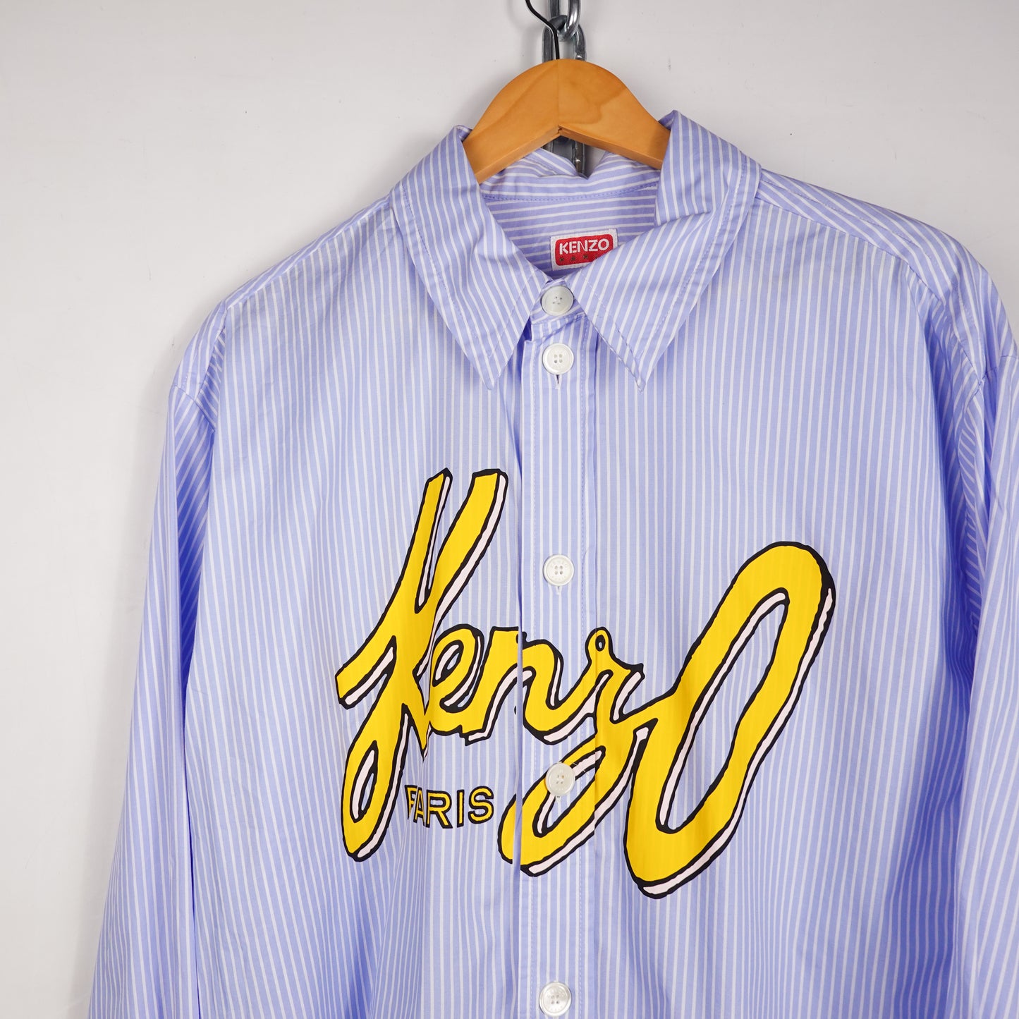 Kenzo Paris Striped Button Up Shirt - Size XL