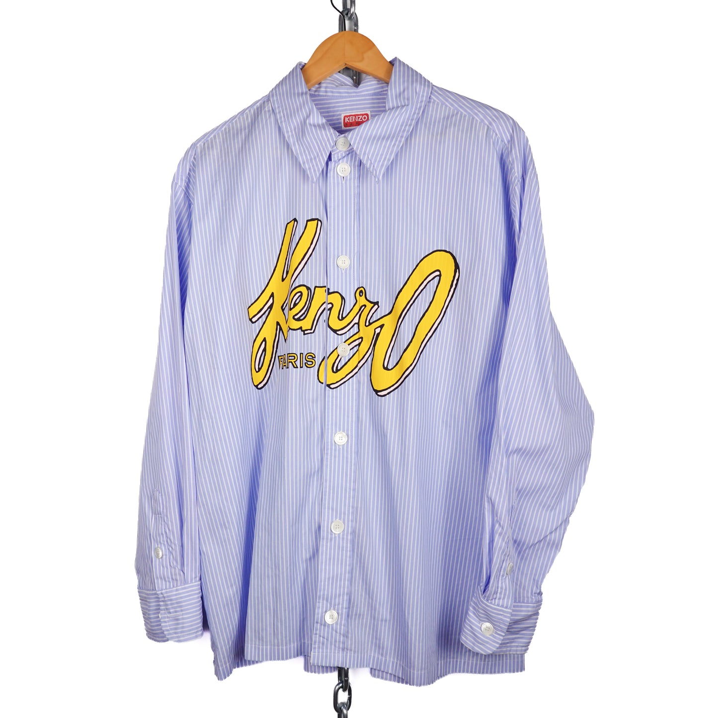 Kenzo Paris Striped Button Up Shirt - Size XL