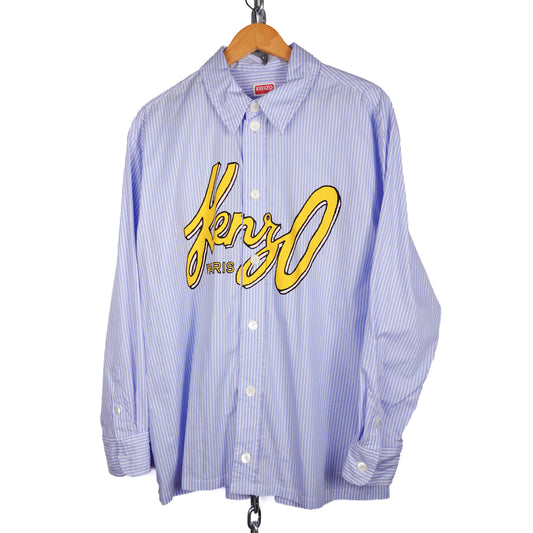 Kenzo Paris Striped Button Up Shirt - Size XL