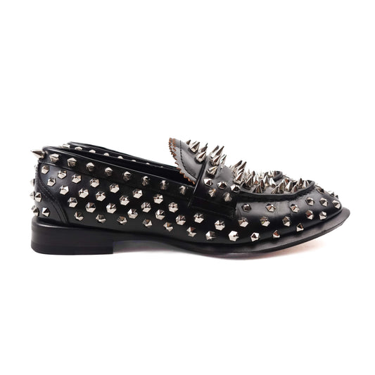 Alexander MCQueen Leather Studded Dress Loafers - Size 42