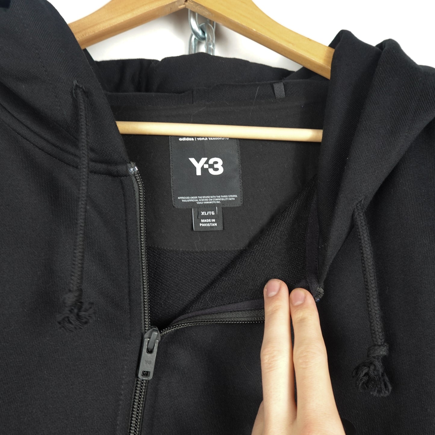Y-3 Baggy Black Hoodie - Size XL