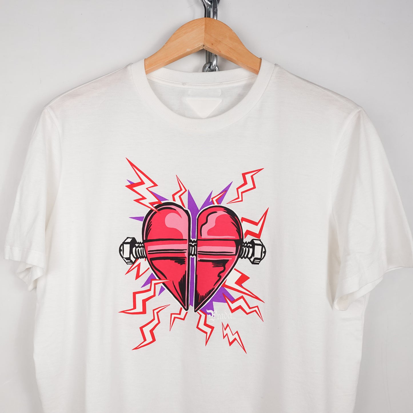 Prada Printed Heart Tee - Size L