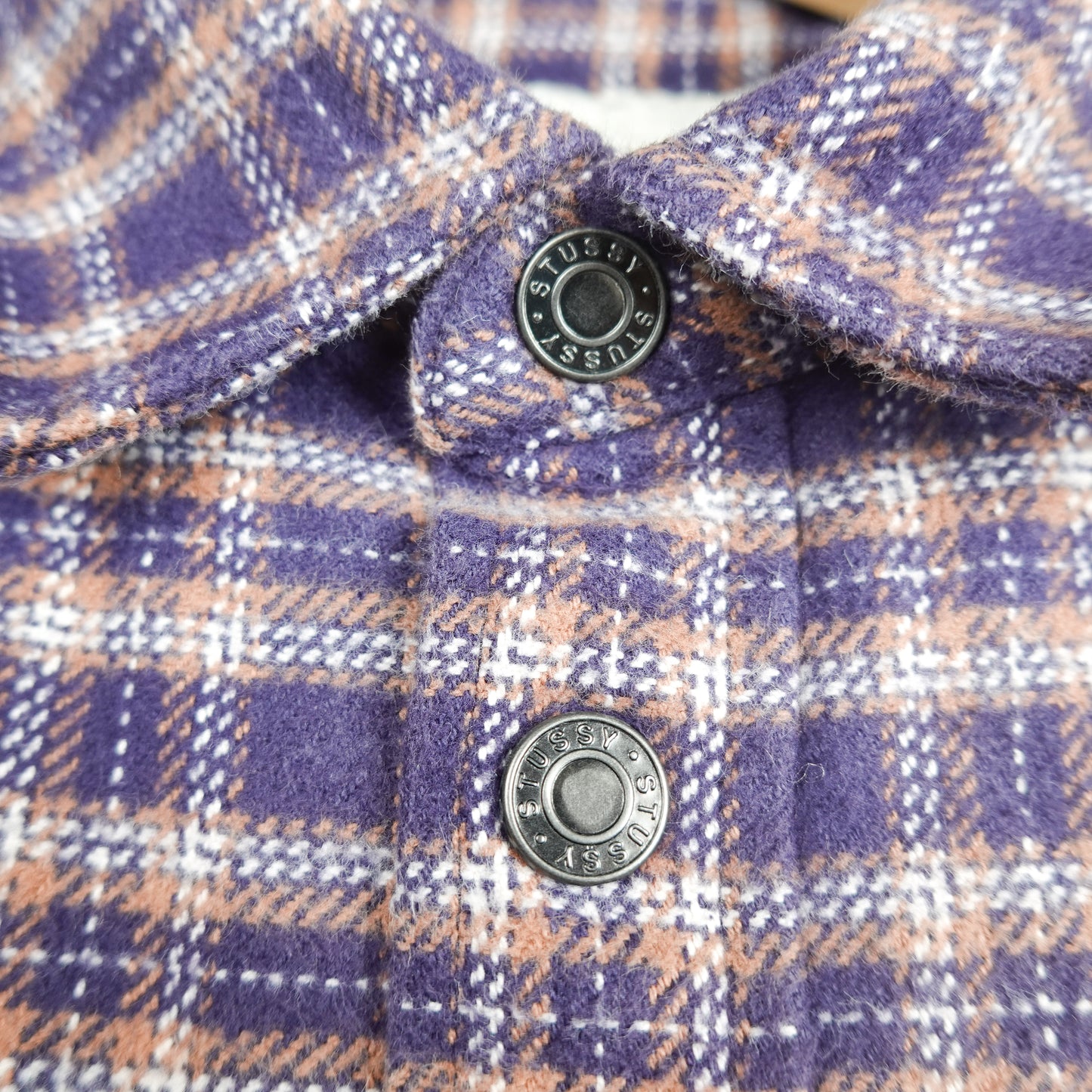 Stussy Workgear Plaid Sherpa Lined Jacket - Size S