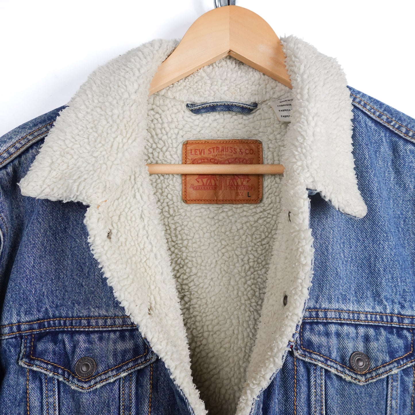 Levis Sherpa Lined Denim Jacket - Size L