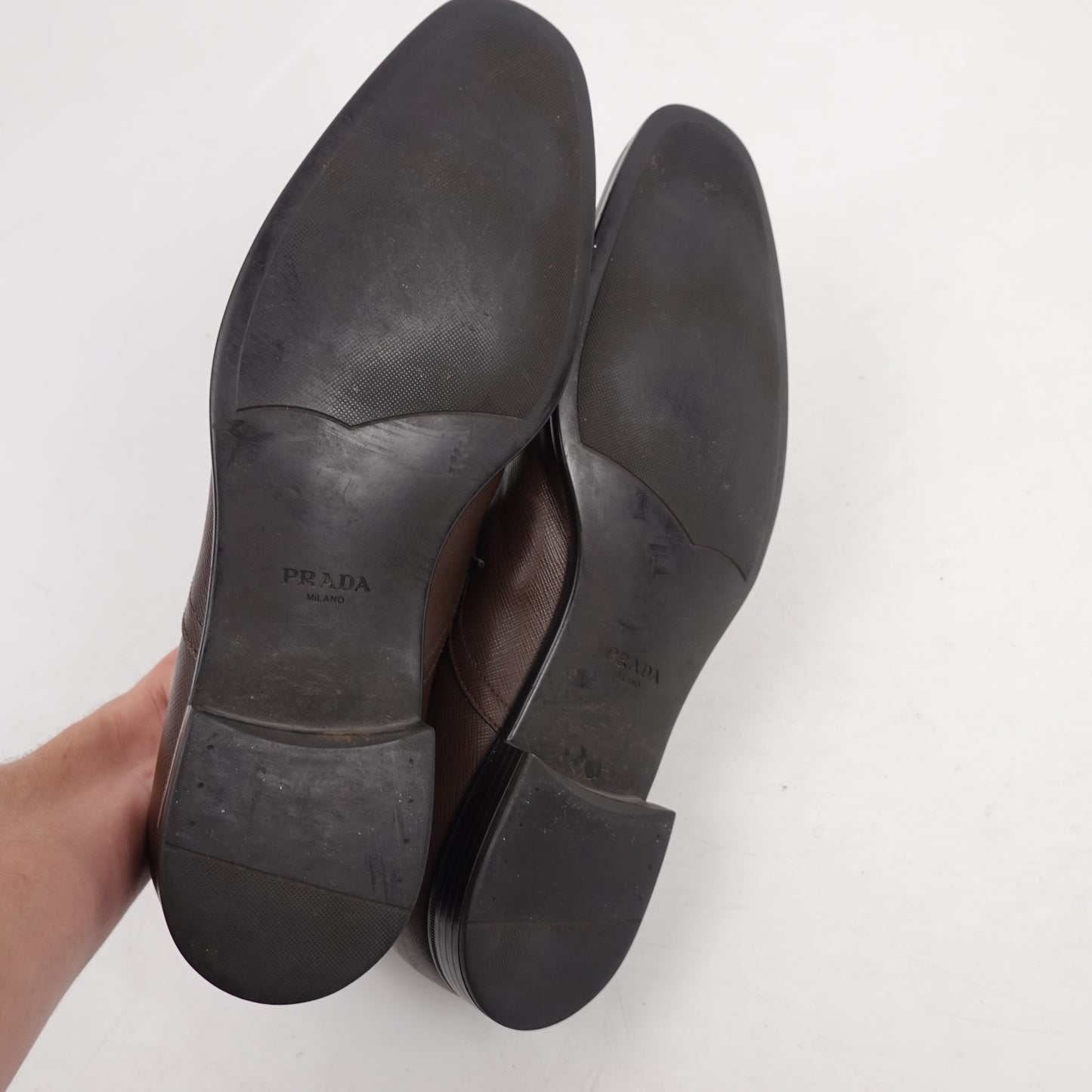 Prada Brown Leather Dress Shoes - Size 9