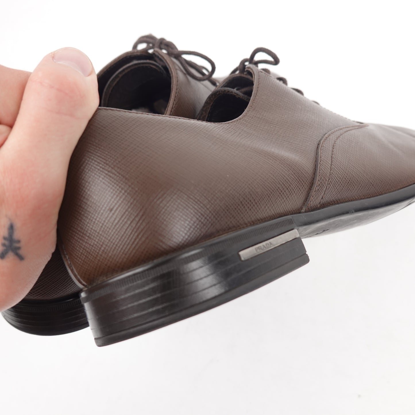 Prada Brown Leather Dress Shoes - Size 9