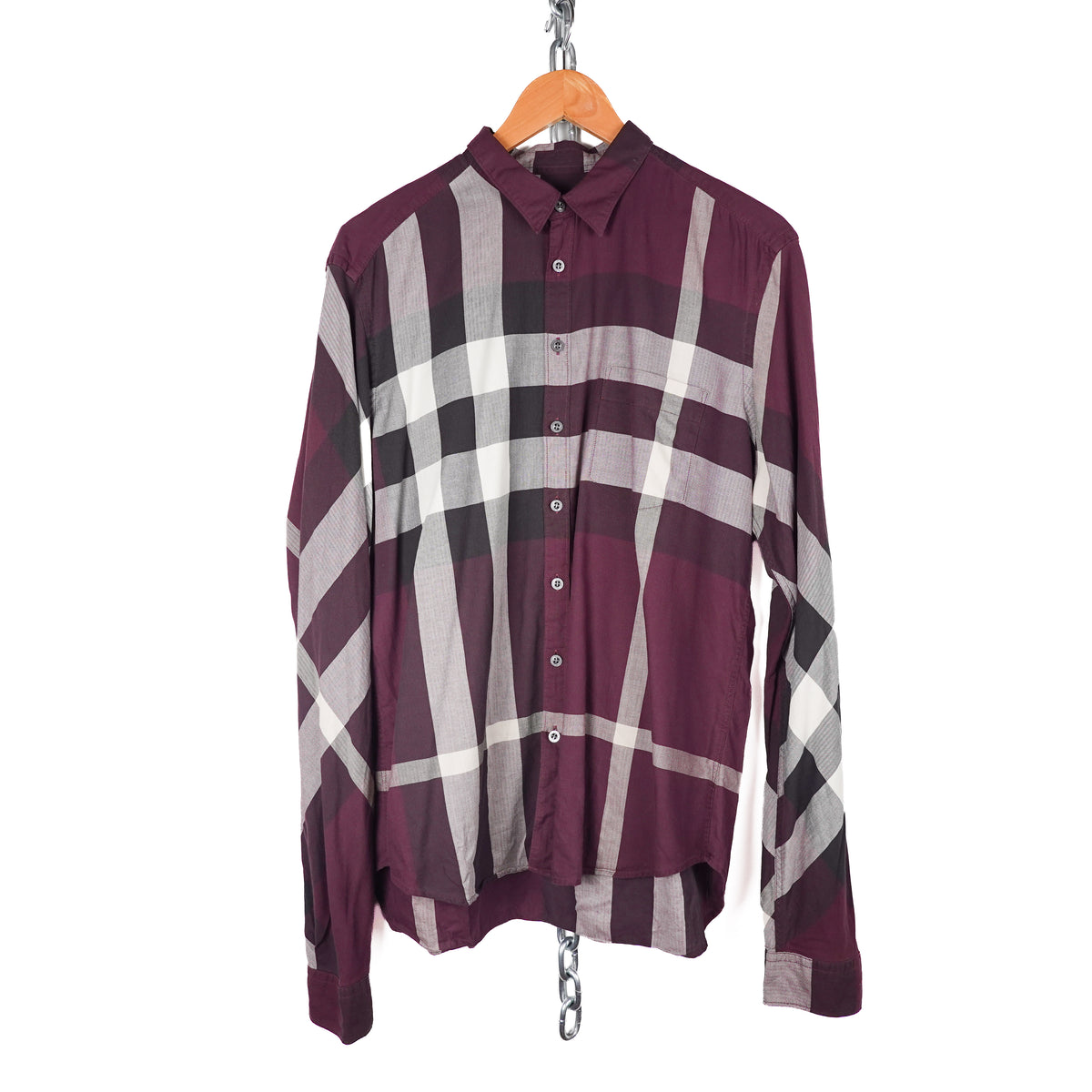 Burberry Maroon Button Up - Size XL