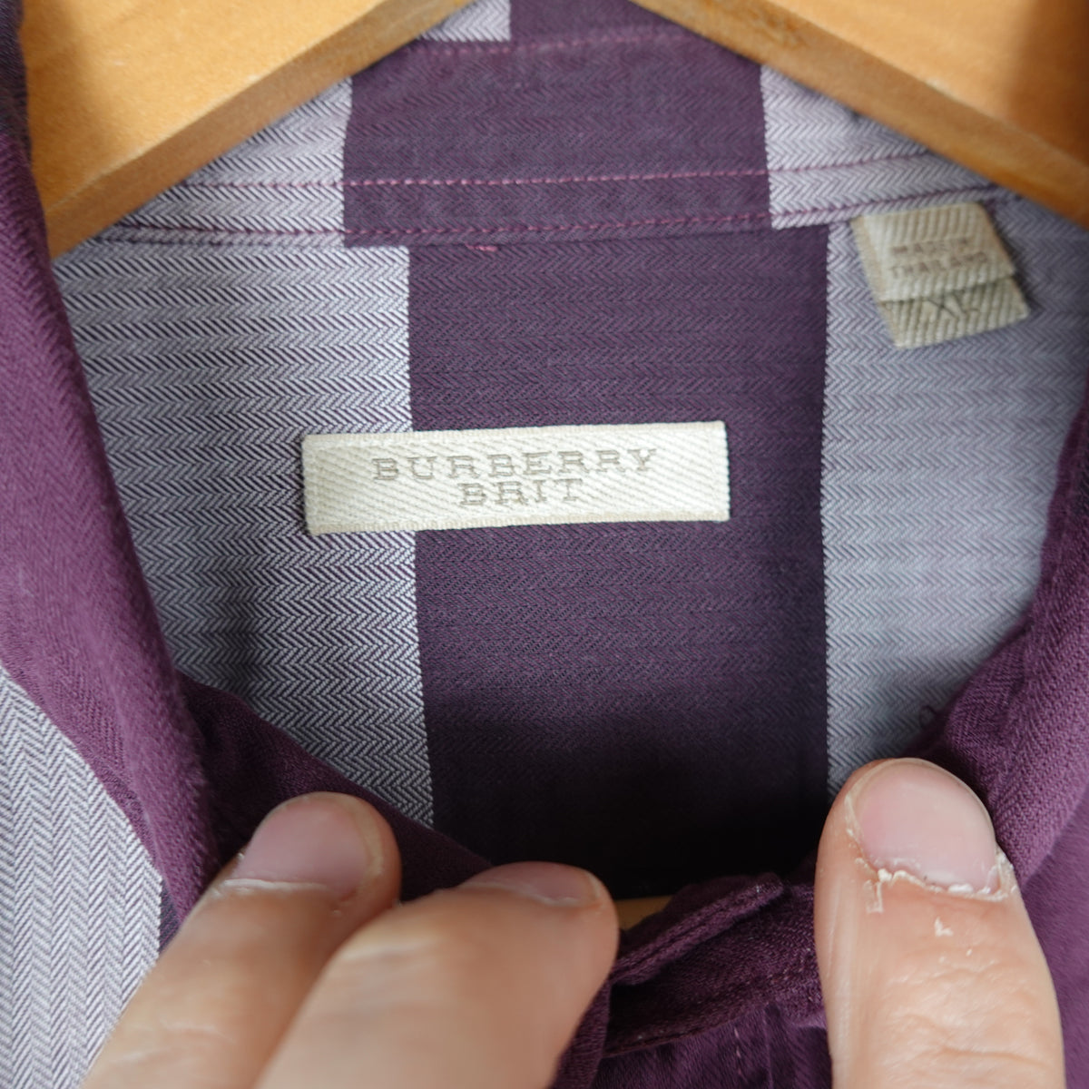 Burberry Maroon Button Up - Size XL