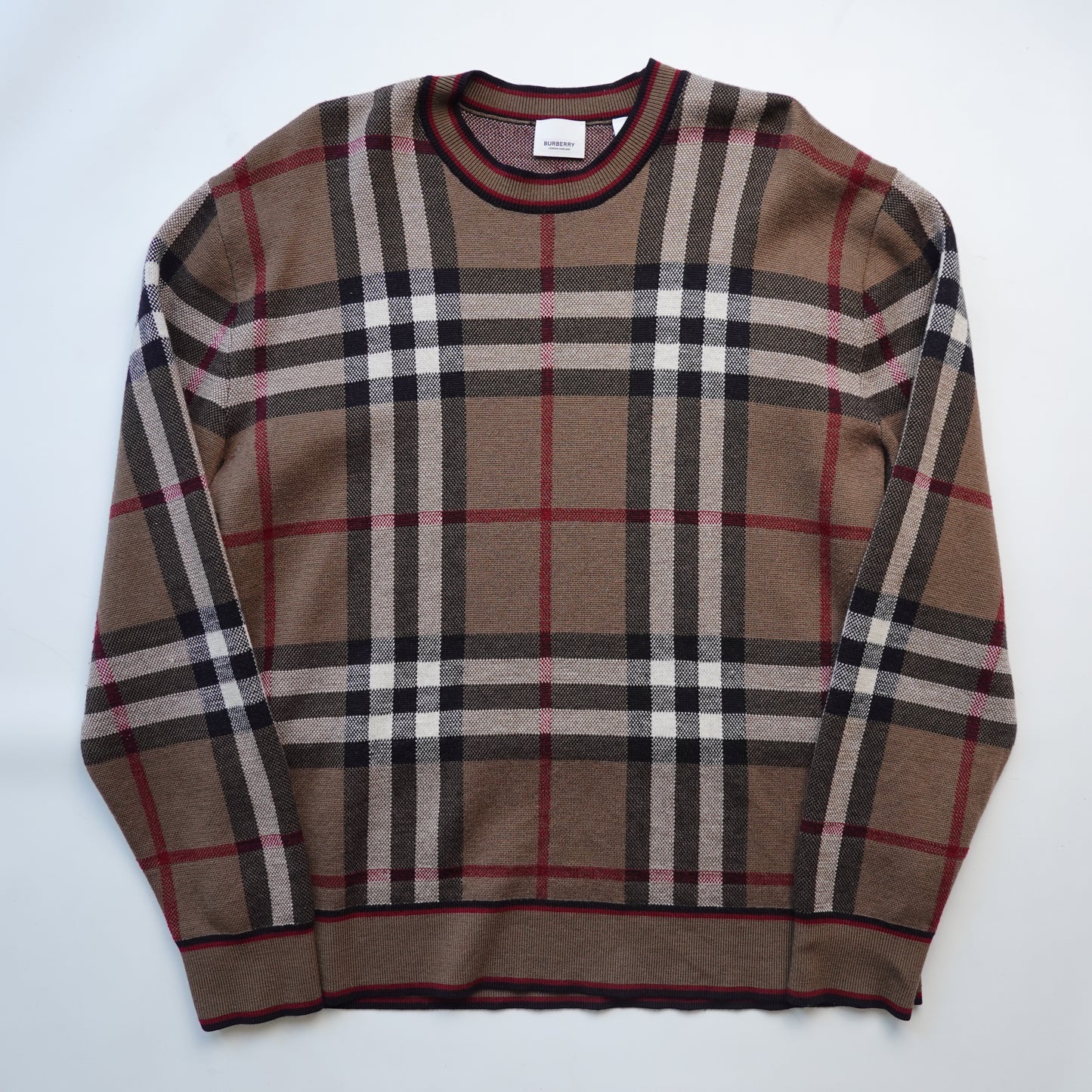 Burberry Nova Check Wool Sweater - Size XL