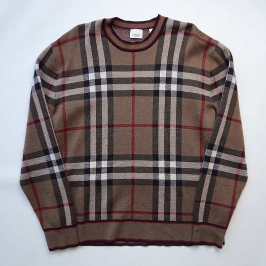 Burberry Nova Check Wool Sweater - Size XL