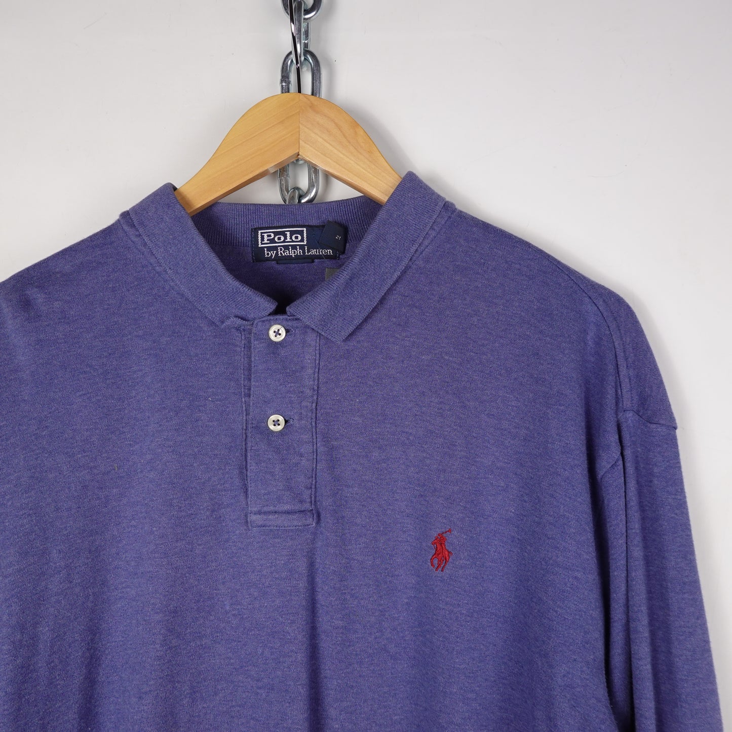 Polo RL Navy LS Polo Shirt - Size XL