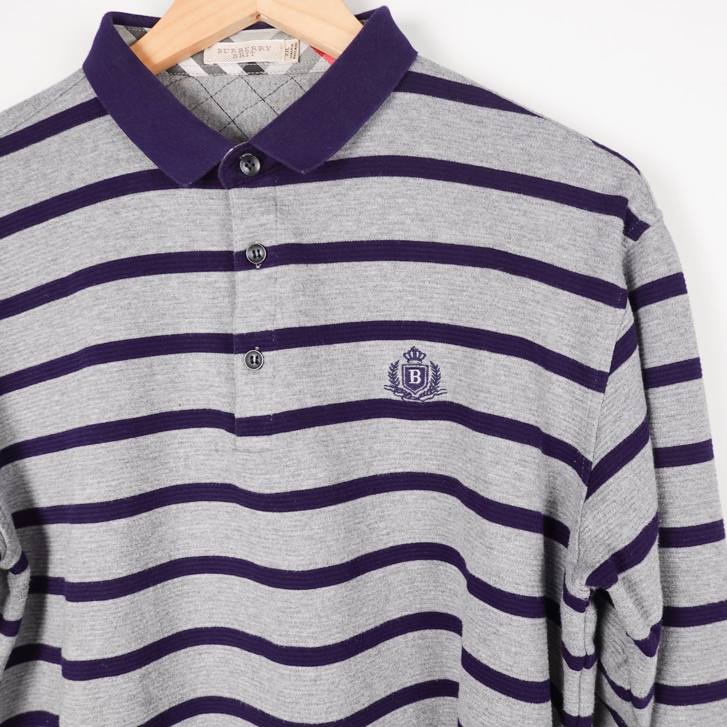 Burberry Striped LS Polo - Size L
