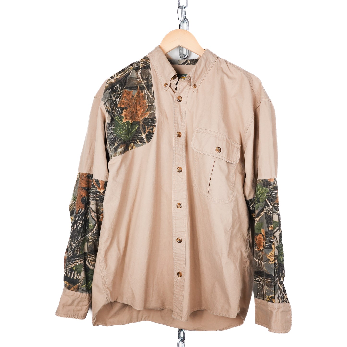 Cabela’s Khaki/Real Tree Button Up - Size L