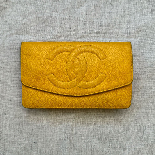 1997 Chanel Yellow Clutch