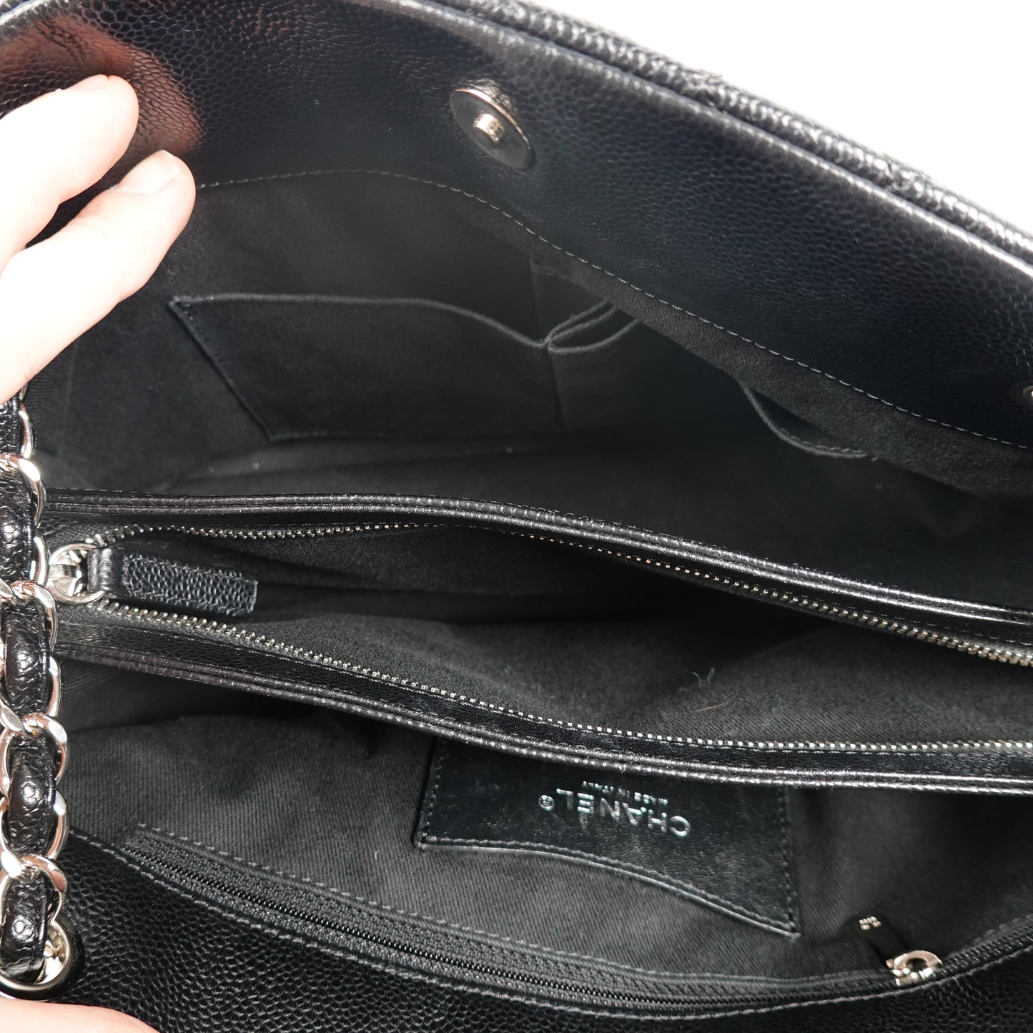 2013 Chanel Madamoiselle Caviar Leather Bowling Bag