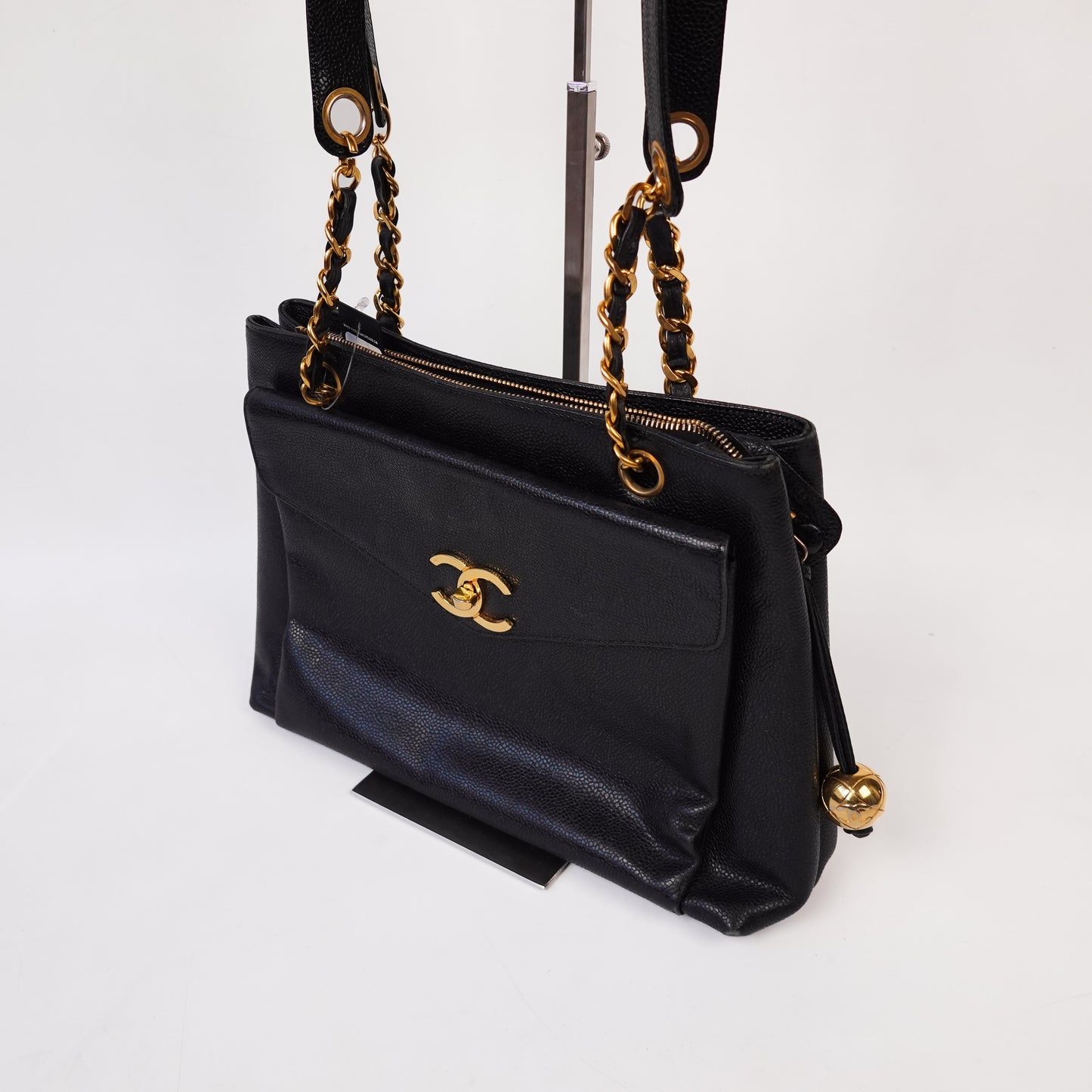 Chanel CC Matelasse Chain Tote Bag Black