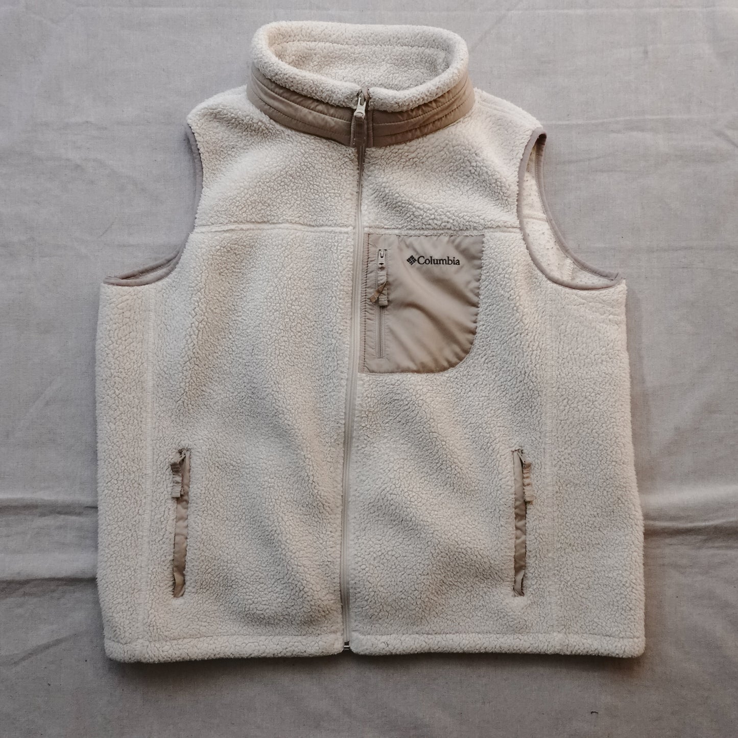 Columbia Cream Fleece Vest - Size 2XL