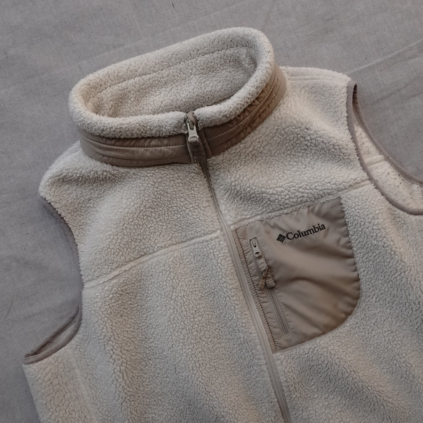 Columbia Cream Fleece Vest - Size 2XL