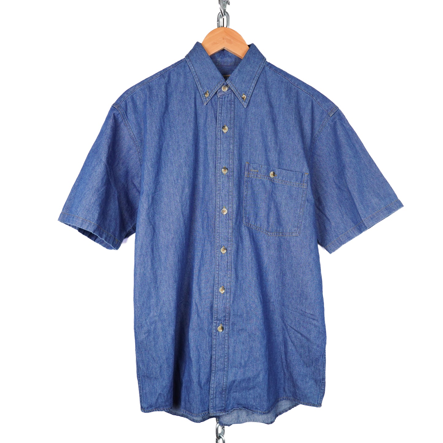 Vintage Denim SS Button Up Shirt - Size L