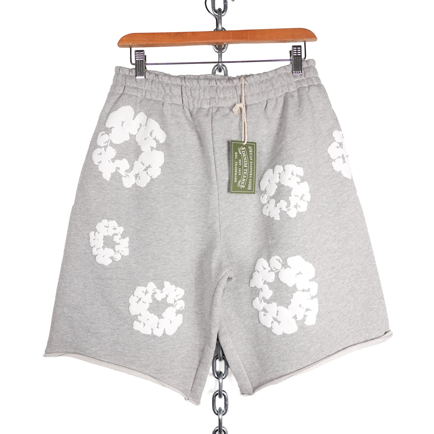 Denim Tears Grey Cotton Wreath Shorts - Size XS