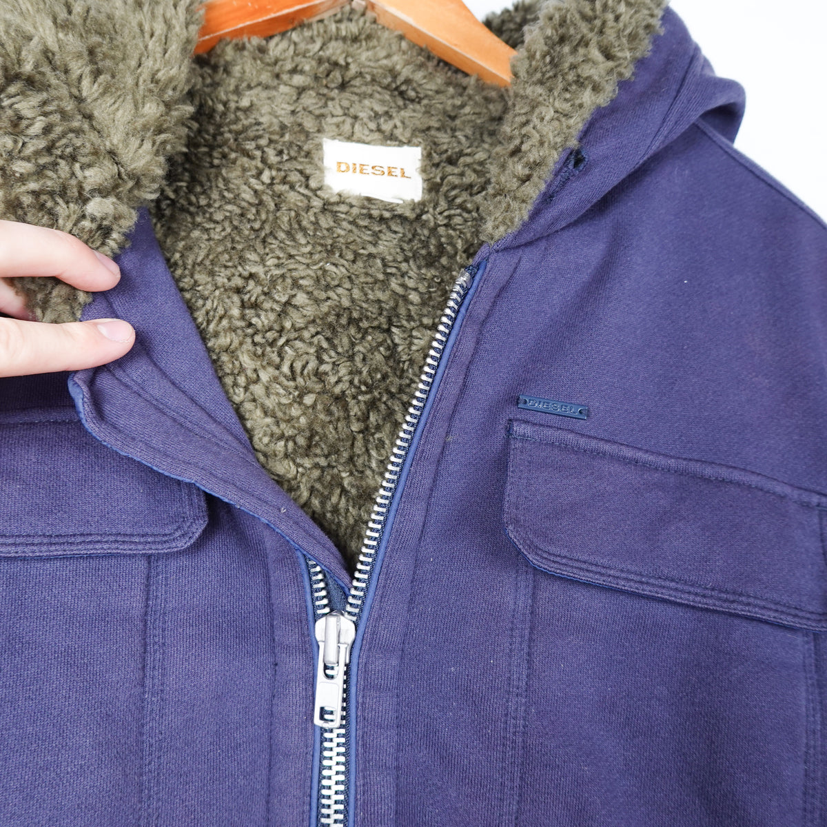 Diesel Fleece Lined Hoodie - Size XL