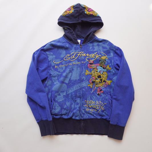 Vintage Ed Hardy Zip Hoodie - Size M