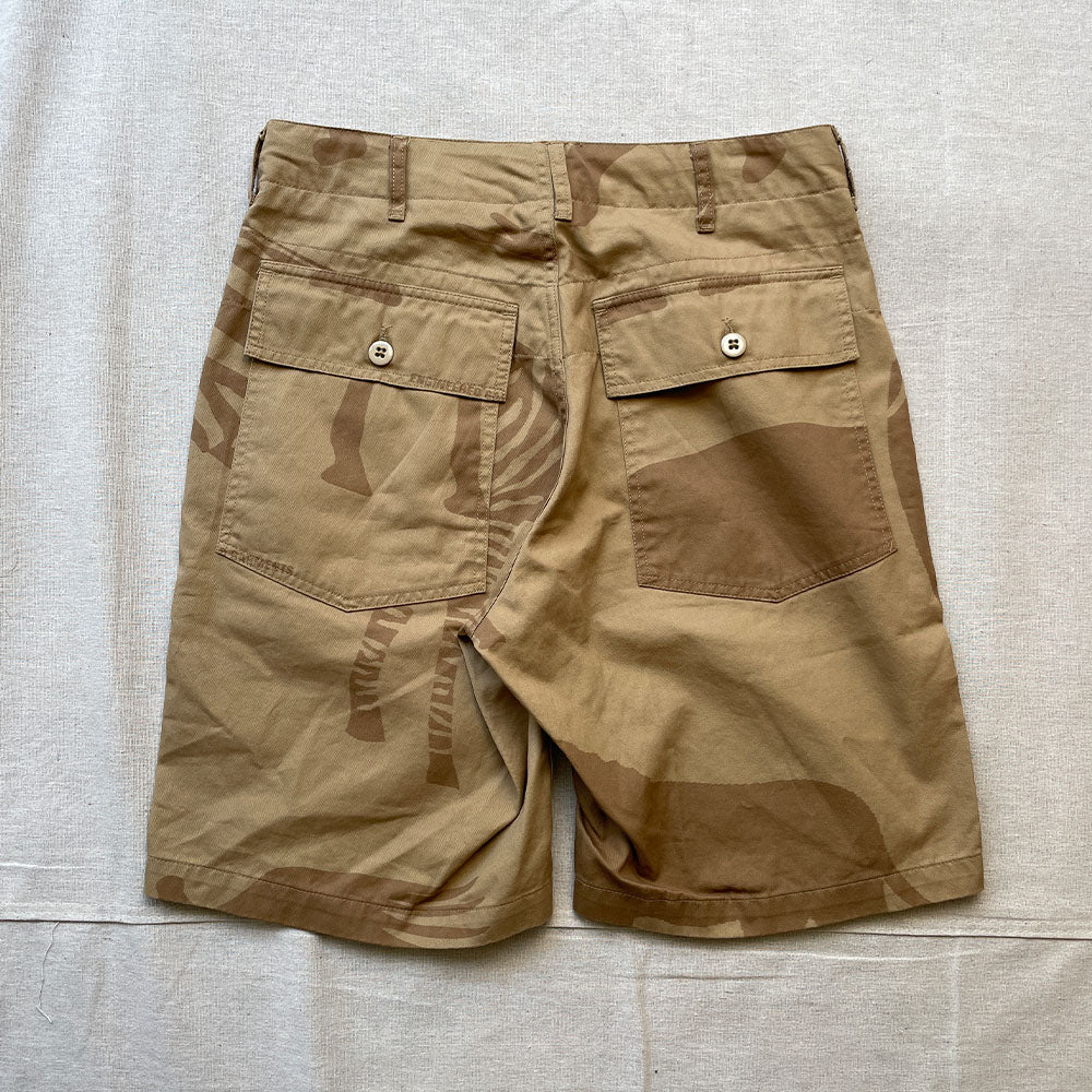 Engineered Garments / Fatigue Short Khaki Animal Print Cotton