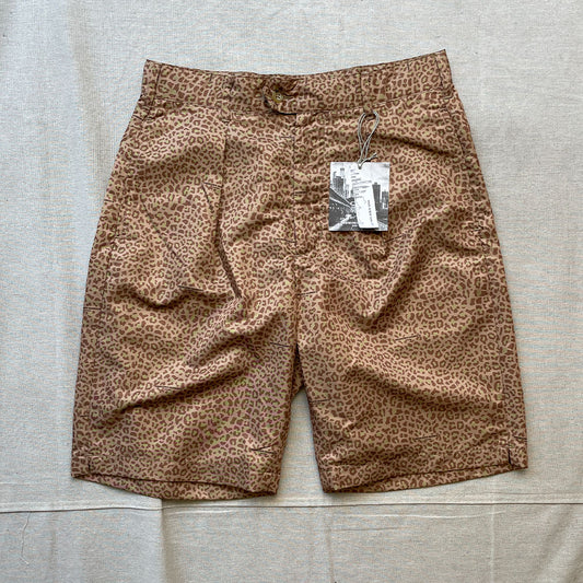 Engineered Garments / Sunset Short Brown Poly Fiber Leopard Print