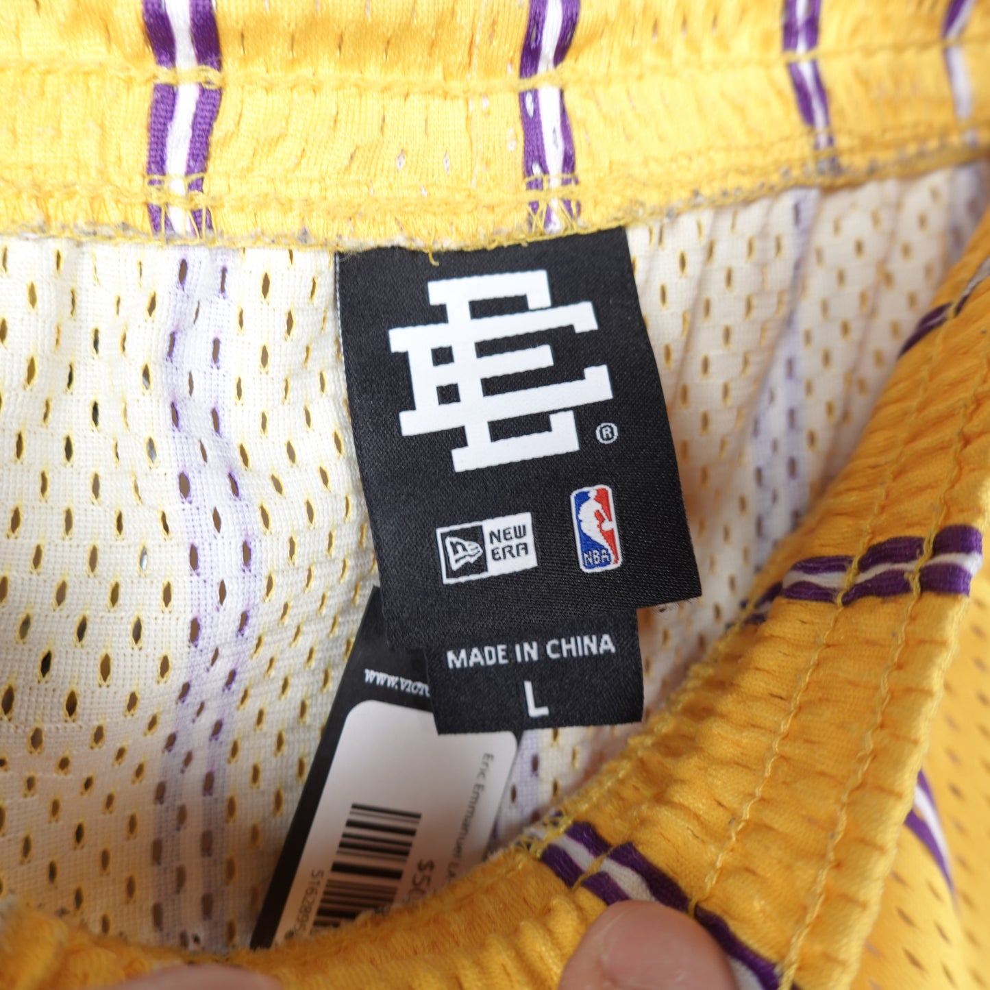 Eric Emmanuel LA Lakers Striped Shorts - Size L