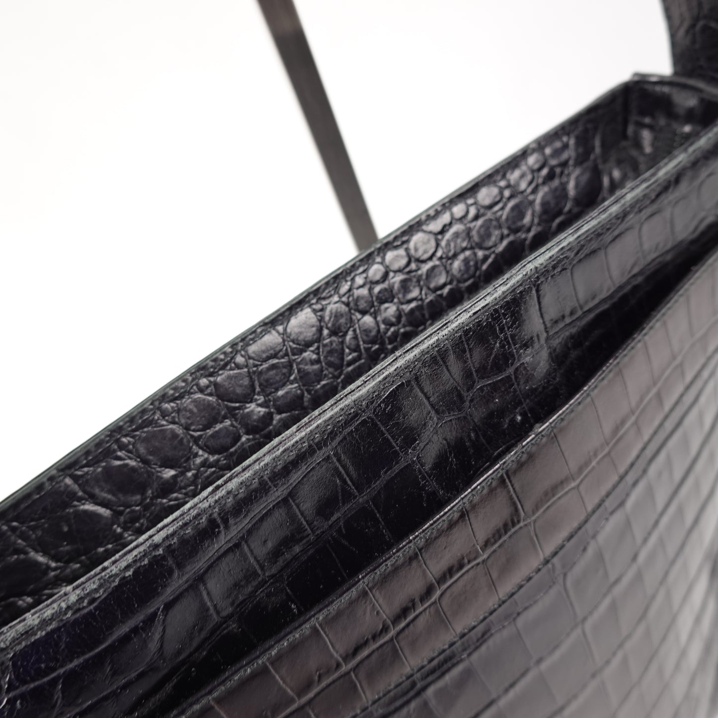 Selvatore Ferragamo Feux Croc Leather Bag