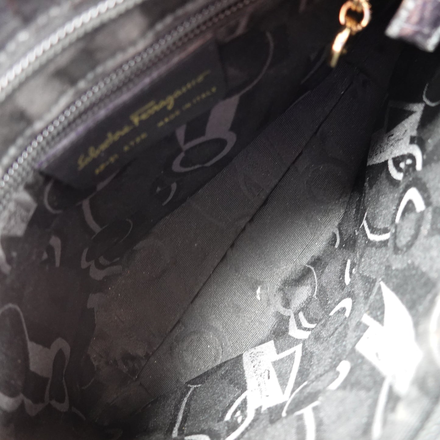 Selvatore Ferragamo Feux Croc Leather Bag