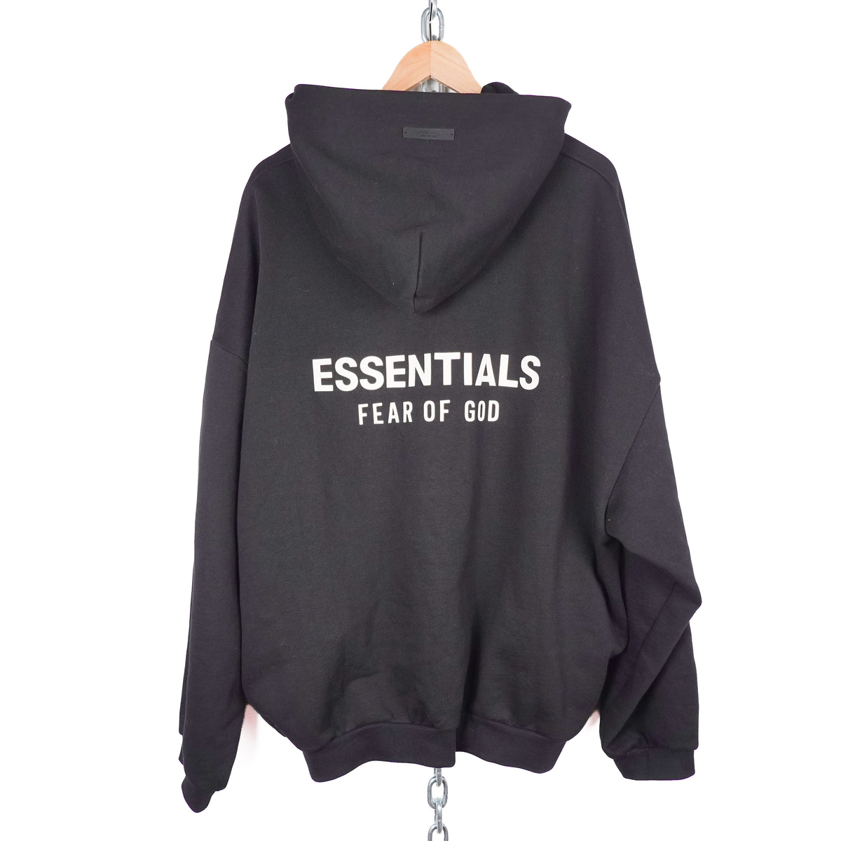 Essentials Oversized Black Hoodie - Size XL