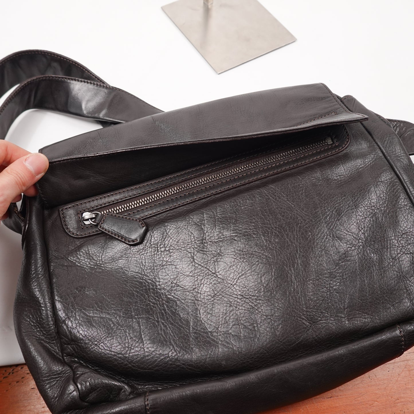 Giorgio Armani Leather Satchel Bag