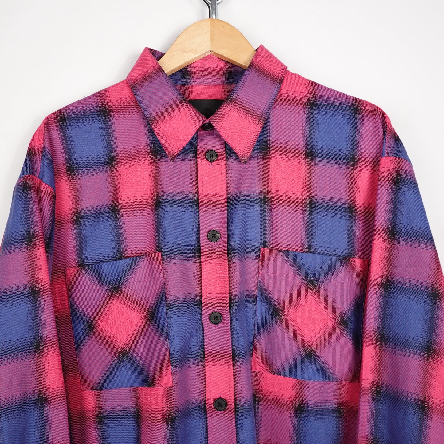 Givenchy Oversized Check Button Up - Size L