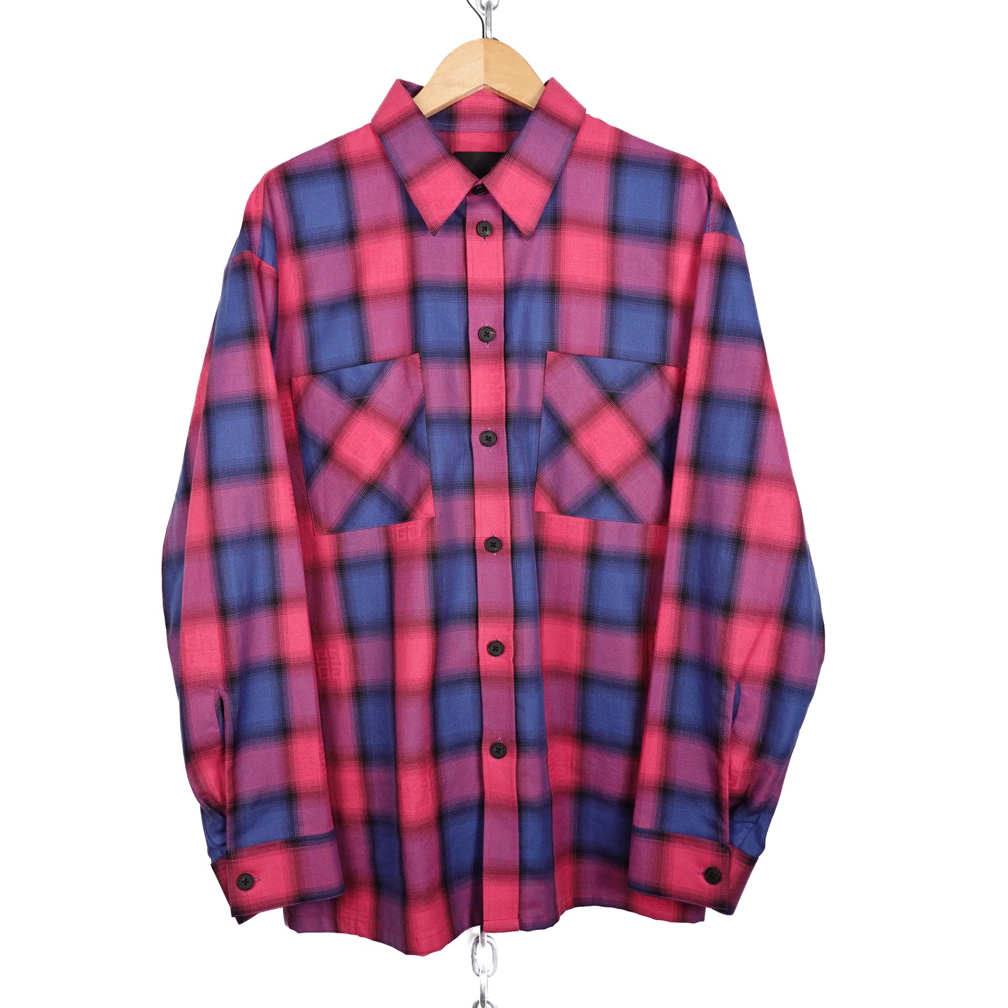 Givenchy Oversized Check Button Up - Size L