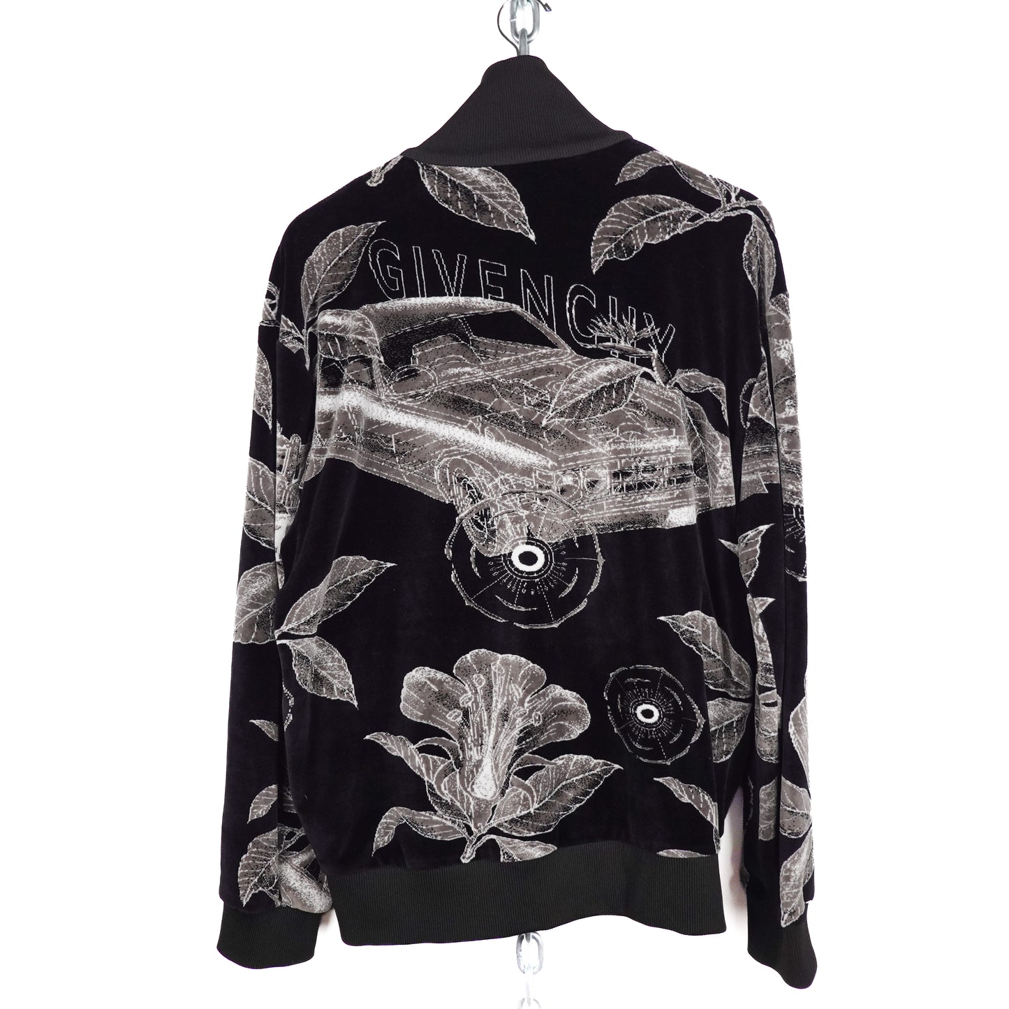 Givenchy Floral Schematics Velvet Track Jacket - Size XXL