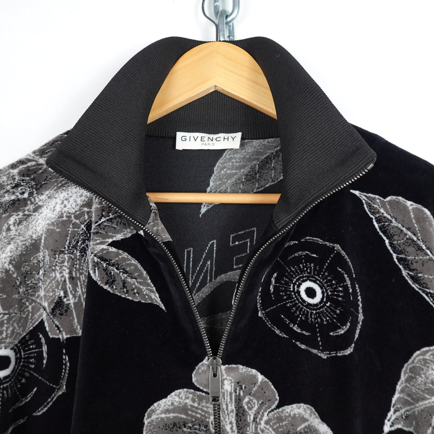 Givenchy Floral Schematics Velvet Track Jacket - Size XXL