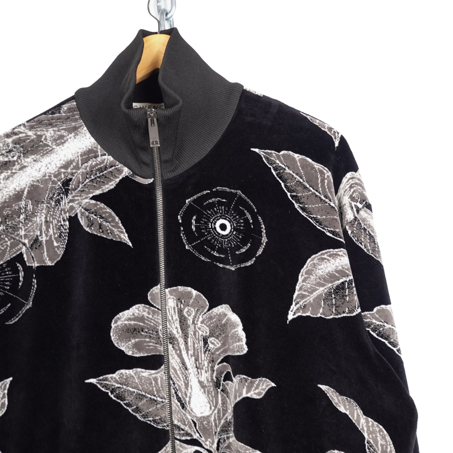 Givenchy Floral Schematics Velvet Track Jacket - Size XXL
