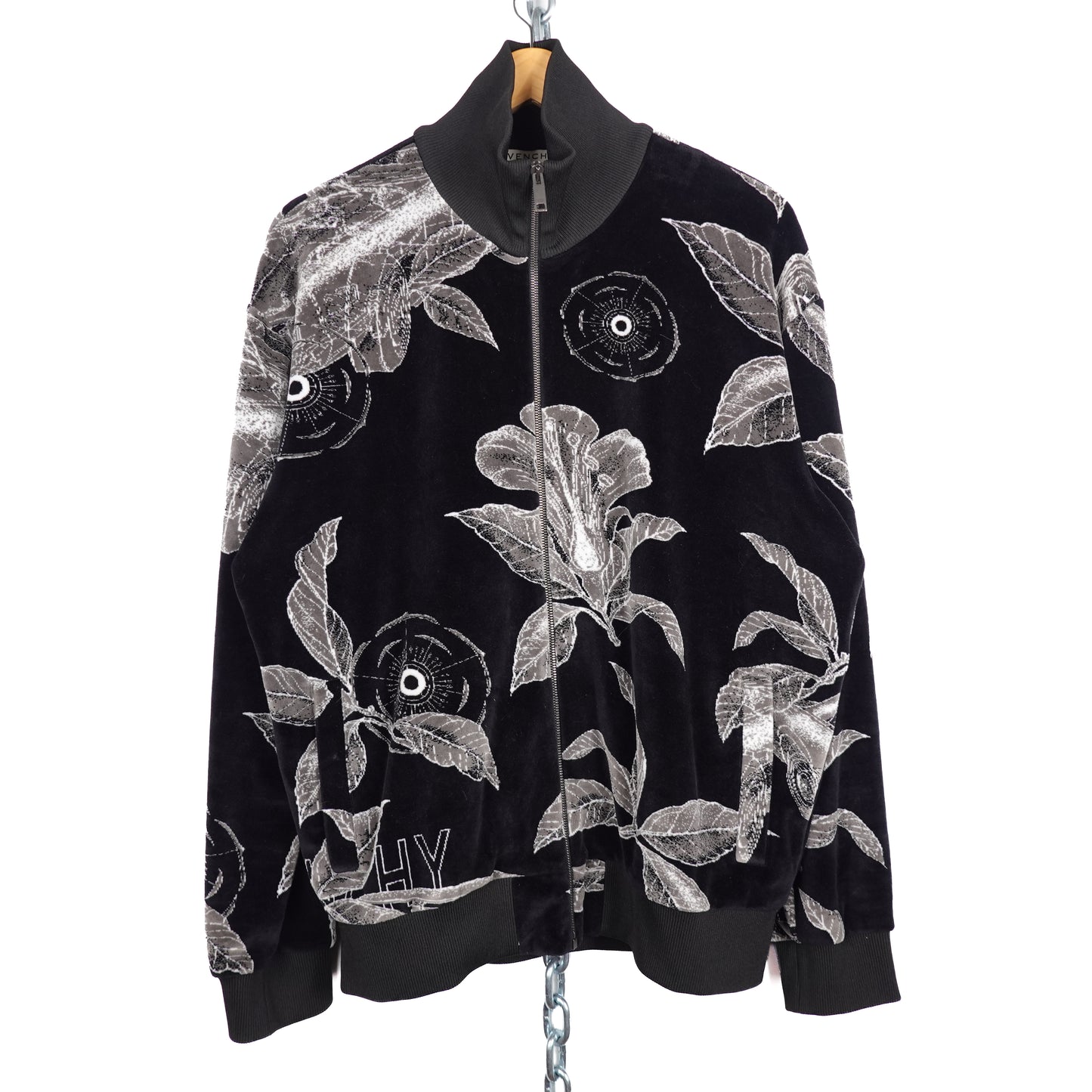Givenchy Floral Schematics Velvet Track Jacket - Size XXL