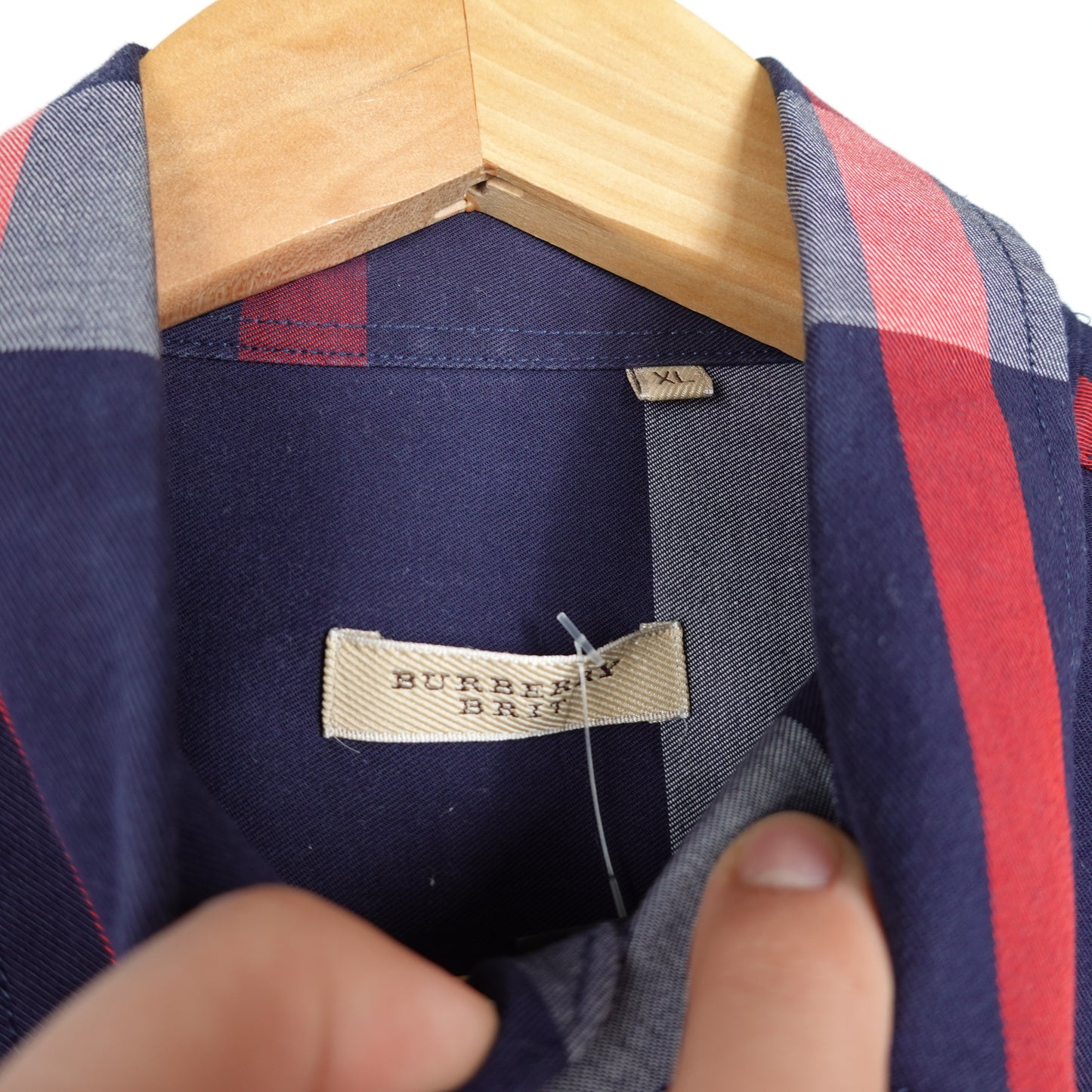 Burberry Brit Navy Nova Check Button Up - Size S